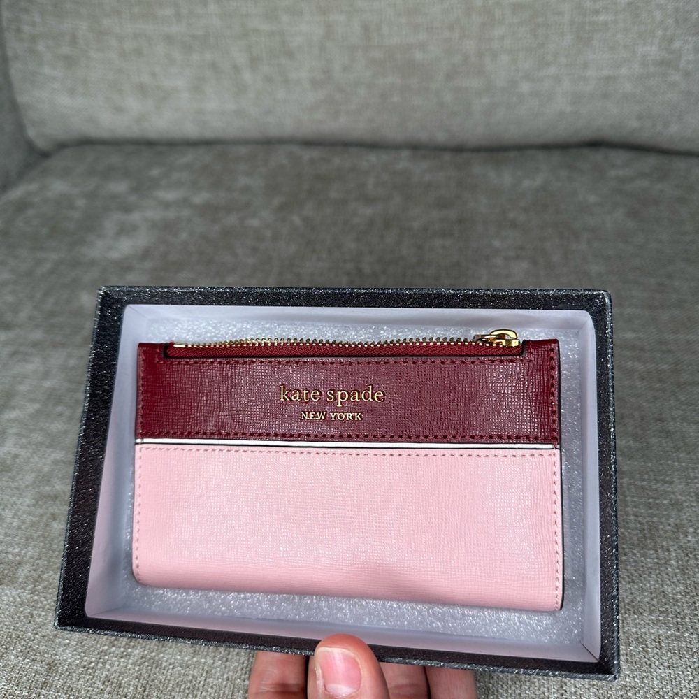 Kate Spade Pink and Burgundy Card Case